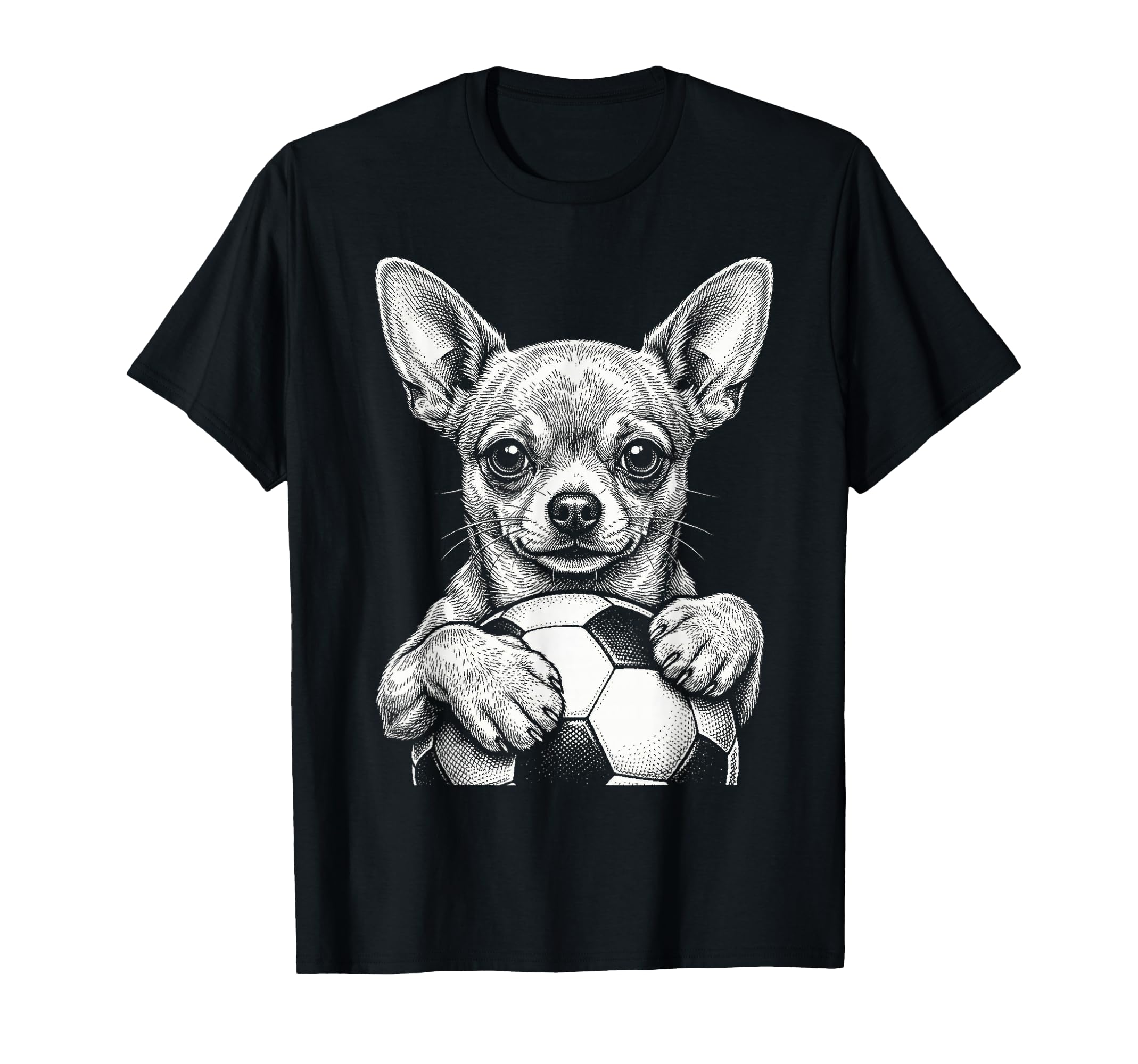 Dog Holding Ball Line Art Fans T-Shirt - Casual Everyday Wear Unisex - T-Shirt, Sweatshirt, Hoodie