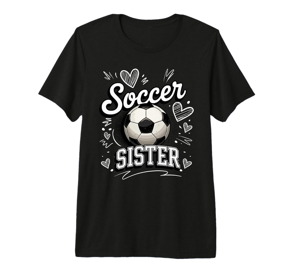 Soccer Sister Soccer Ball Hearts Theme T-Shirt - Fun Novelty Design Unisex - T-Shirt, Sweatshirt, Hoodie