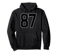 Black Sports Team Number 87 Fan Hoodie - Fun Novelty Design Unisex - T-Shirt, Sweatshirt, Hoodie