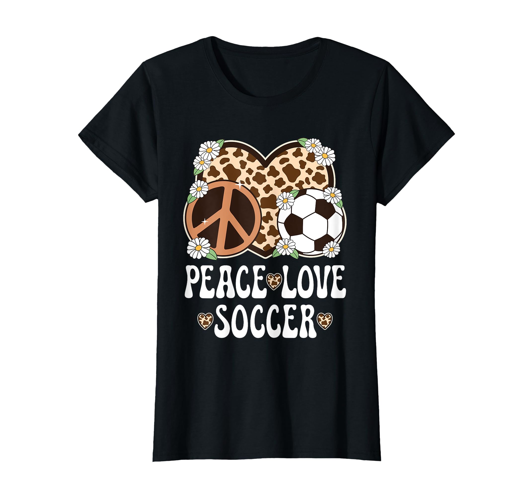 Peace Love Soccer Lover Cow Soccer T-Shirt - Trendy Graphic for Adults - T-Shirt, Sweatshirt, Hoodie
