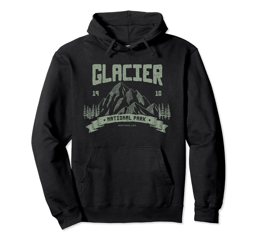 Glacier National Park Outdoor Gift Hoodie - Unique Graphic for Adults - T-Shirt, Sweatshirt, Hoodie