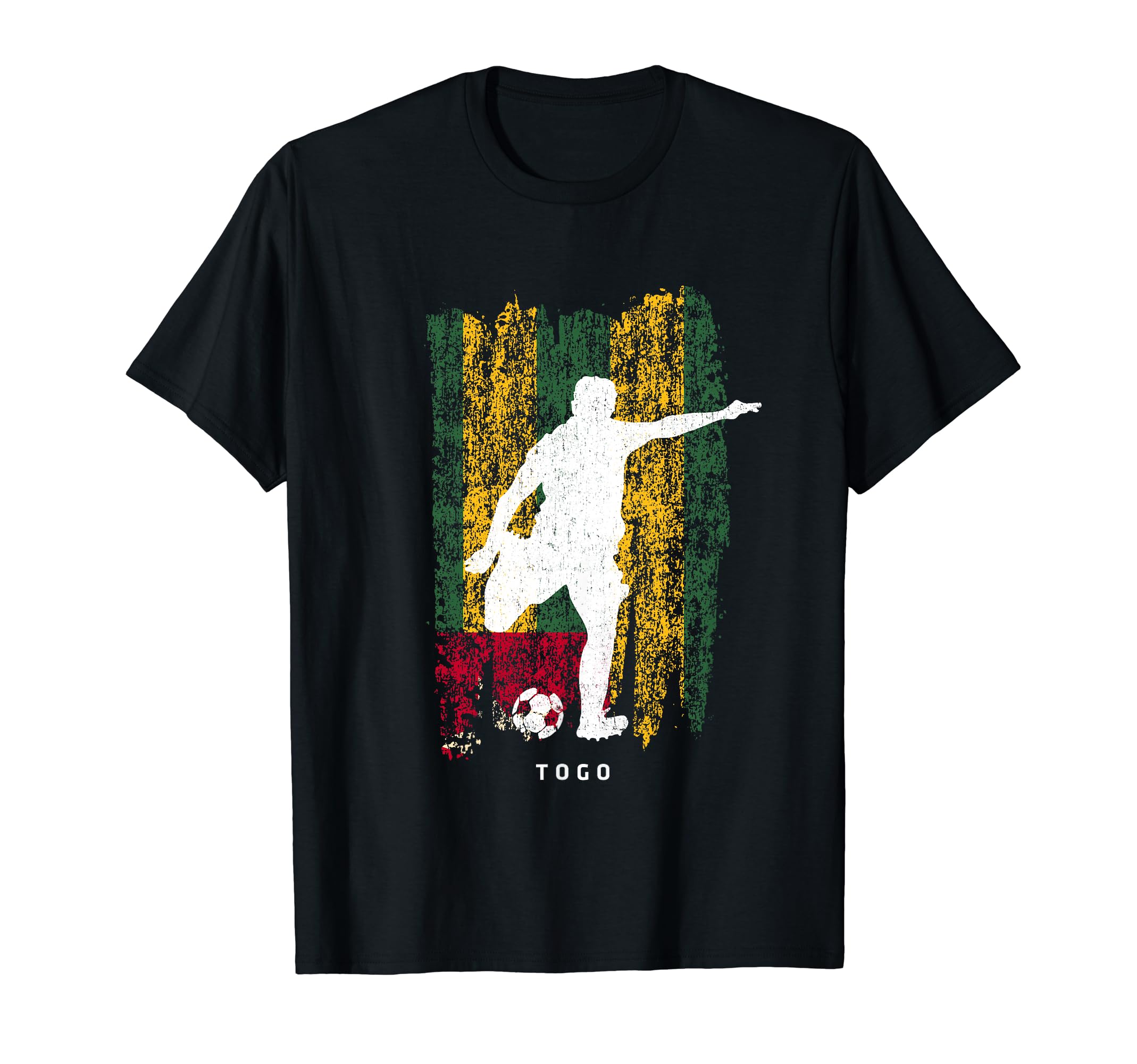 Togo Flag Soccer Player Silhouette T-Shirt - Casual Everyday Wear Unisex - T-Shirt, Sweatshirt, Hoodie