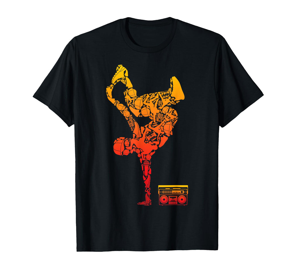 Breakdancing Boombox One Hand Freeze Hip T-Shirt - Unique Graphic Unisex - T-Shirt, Sweatshirt, Hoodie