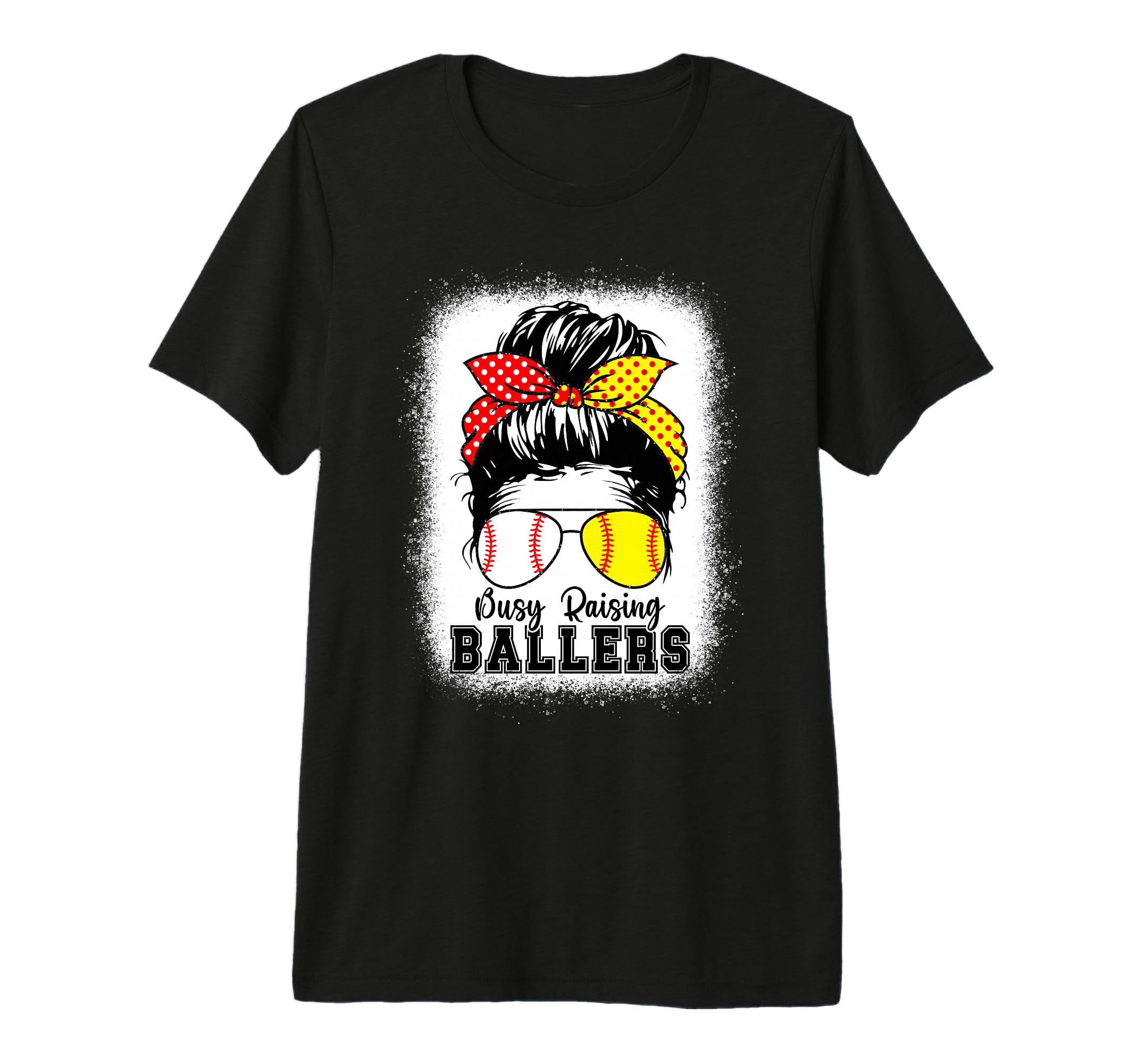 Busy Raising Ballers Mom Both T-Shirt - Fun Novelty Design for Adults - T-Shirt, Sweatshirt, Hoodie
