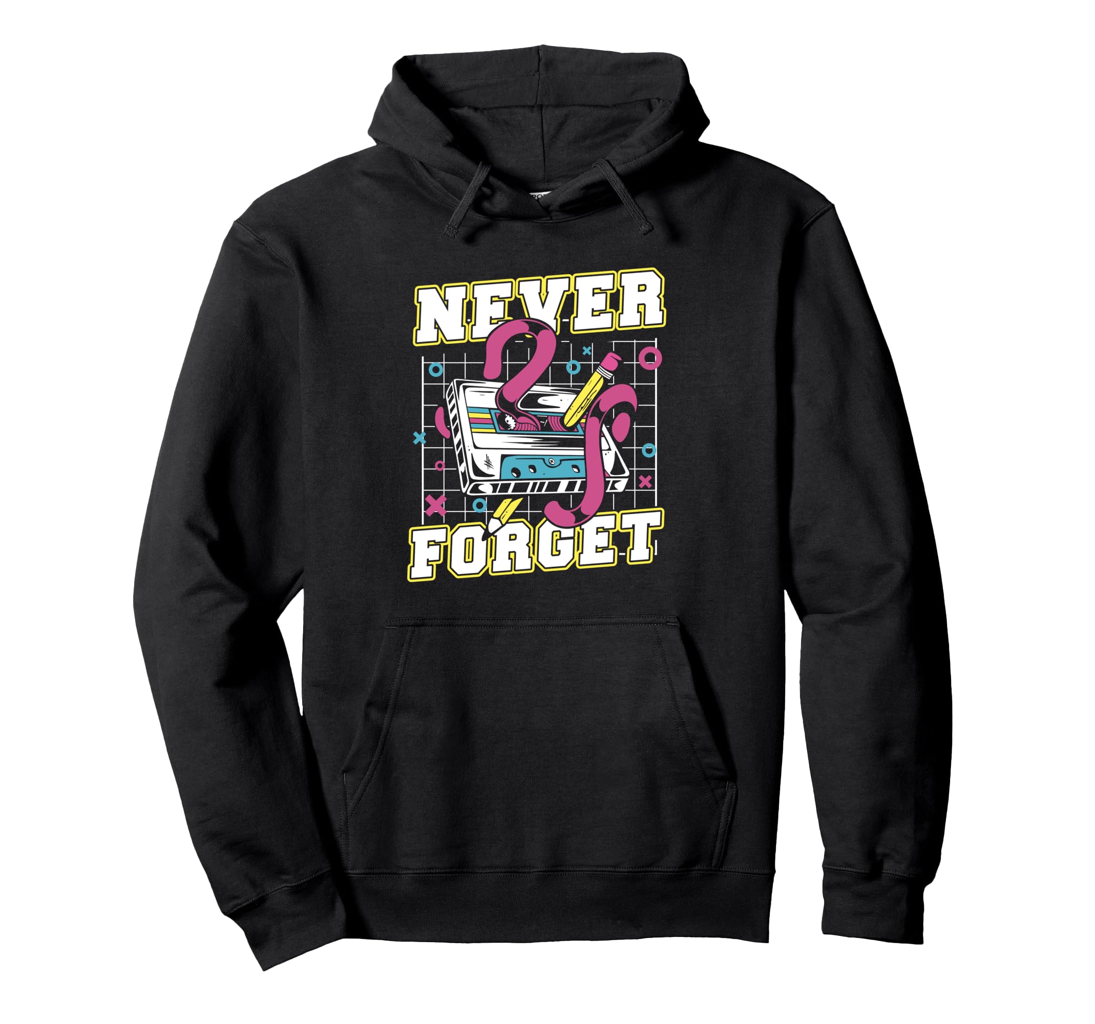 Funny Never Forget Cassette Tape Hoodie - Trendy Graphic for Adults - T-Shirt, Sweatshirt, Hoodie