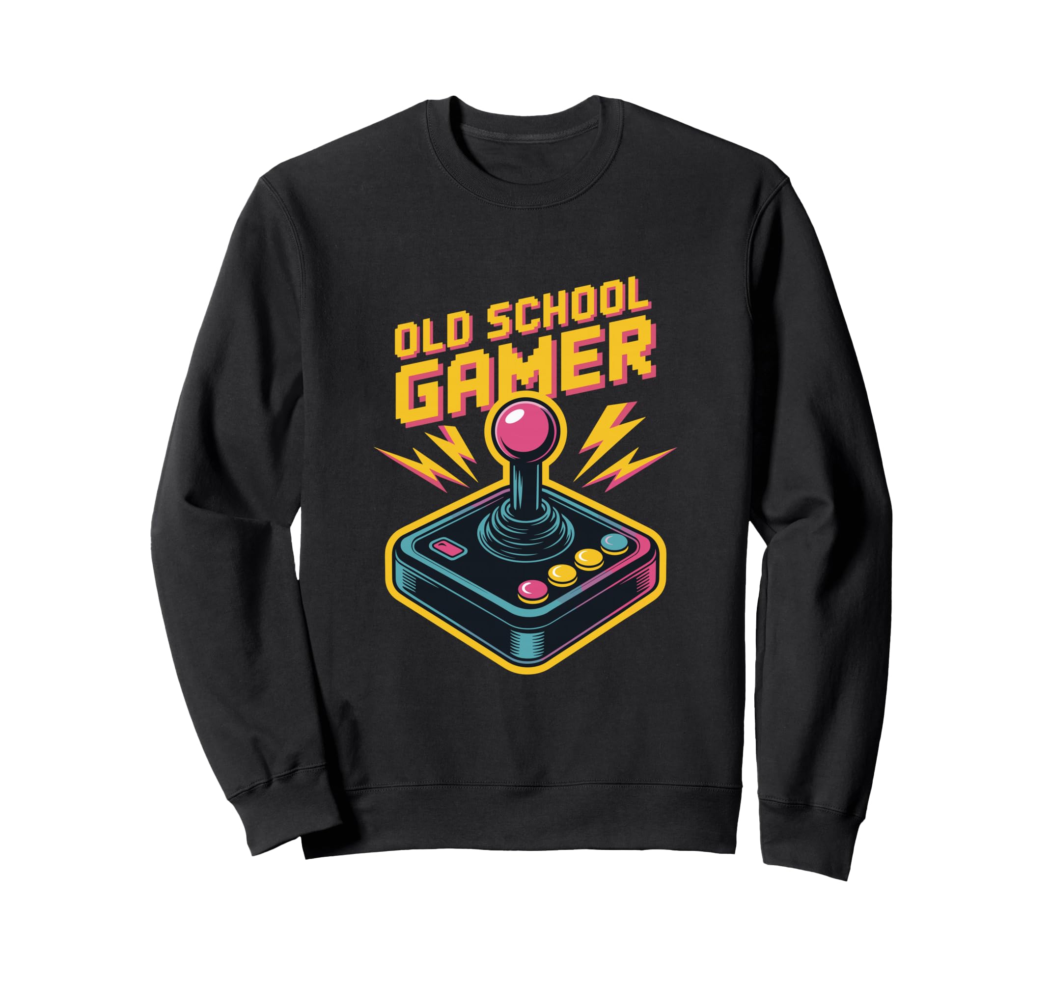 Old School Gamer Arcade Joystick Art Sweatshirt - Fun Novelty Design Unisex - T-Shirt, Sweatshirt, Hoodie