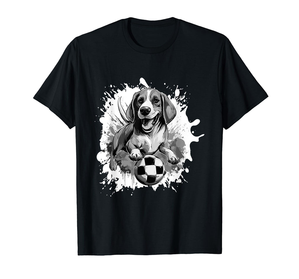 Beagle Dog Playing Soccer Team Sports T-Shirt - Novelty Apparel Unisex - T-Shirt, Sweatshirt, Hoodie