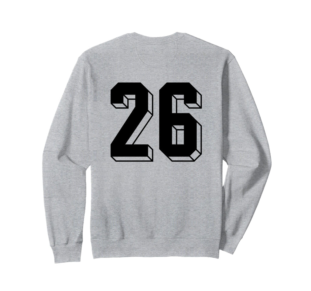 Number 26 Backside 80S 90S Team Jersey Sweatshirt - Novelty Apparel Unisex - T-Shirt, Sweatshirt, Hoodie