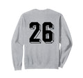 Number 26 Backside 80S 90S Team Jersey Sweatshirt - Novelty Apparel Unisex - T-Shirt, Sweatshirt, Hoodie