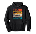 Son Brother Gamer Legend Video Game Hoodie - Graphic Print Men Women - T-Shirt, Sweatshirt, Hoodie