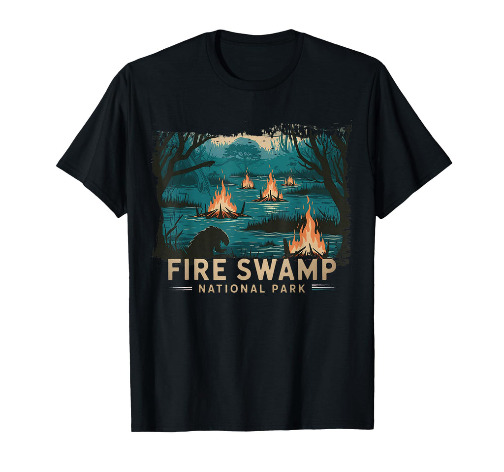 Fire Swamp National Park Camping Hiking T-Shirt - Minimalist Print Unisex - T-Shirt, Sweatshirt, Hoodie
