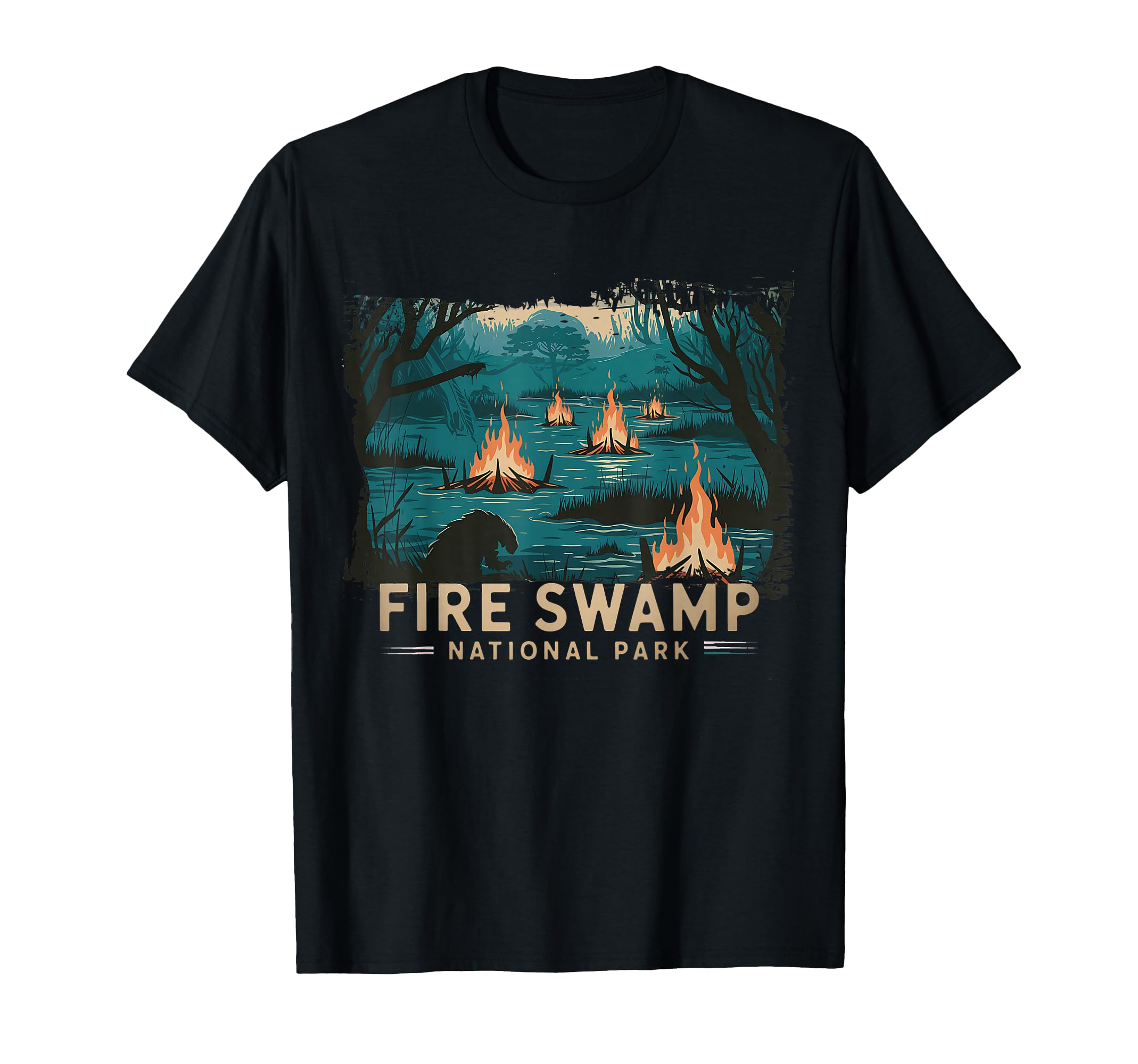 Fire Swamp National Park Camping Hiking T-Shirt - Minimalist Print Unisex - T-Shirt, Sweatshirt, Hoodie