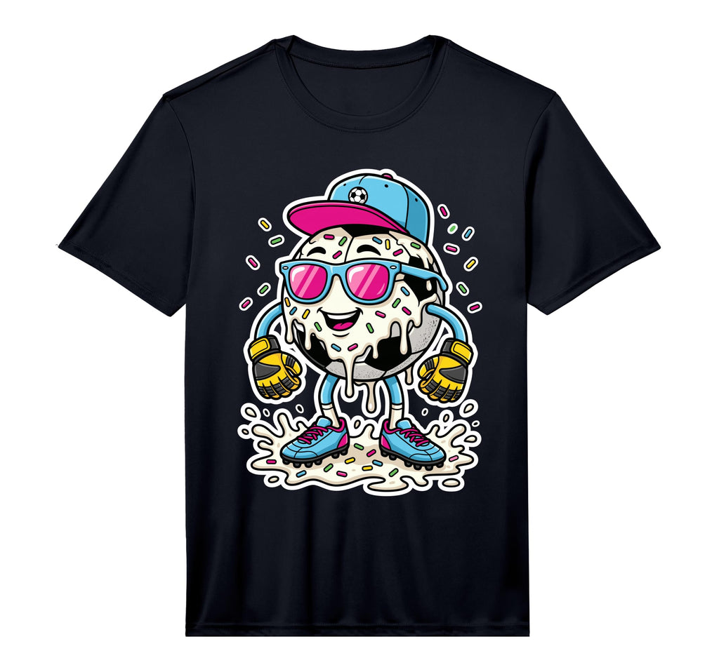 Soccer Ball Melting Ice Cream Drip T-Shirt - Custom Art Print for Adults - T-Shirt, Sweatshirt, Hoodie