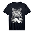 Black And White Feline Sports Tabby T-Shirt - Streetwear Style Men Women - T-Shirt, Sweatshirt, Hoodie