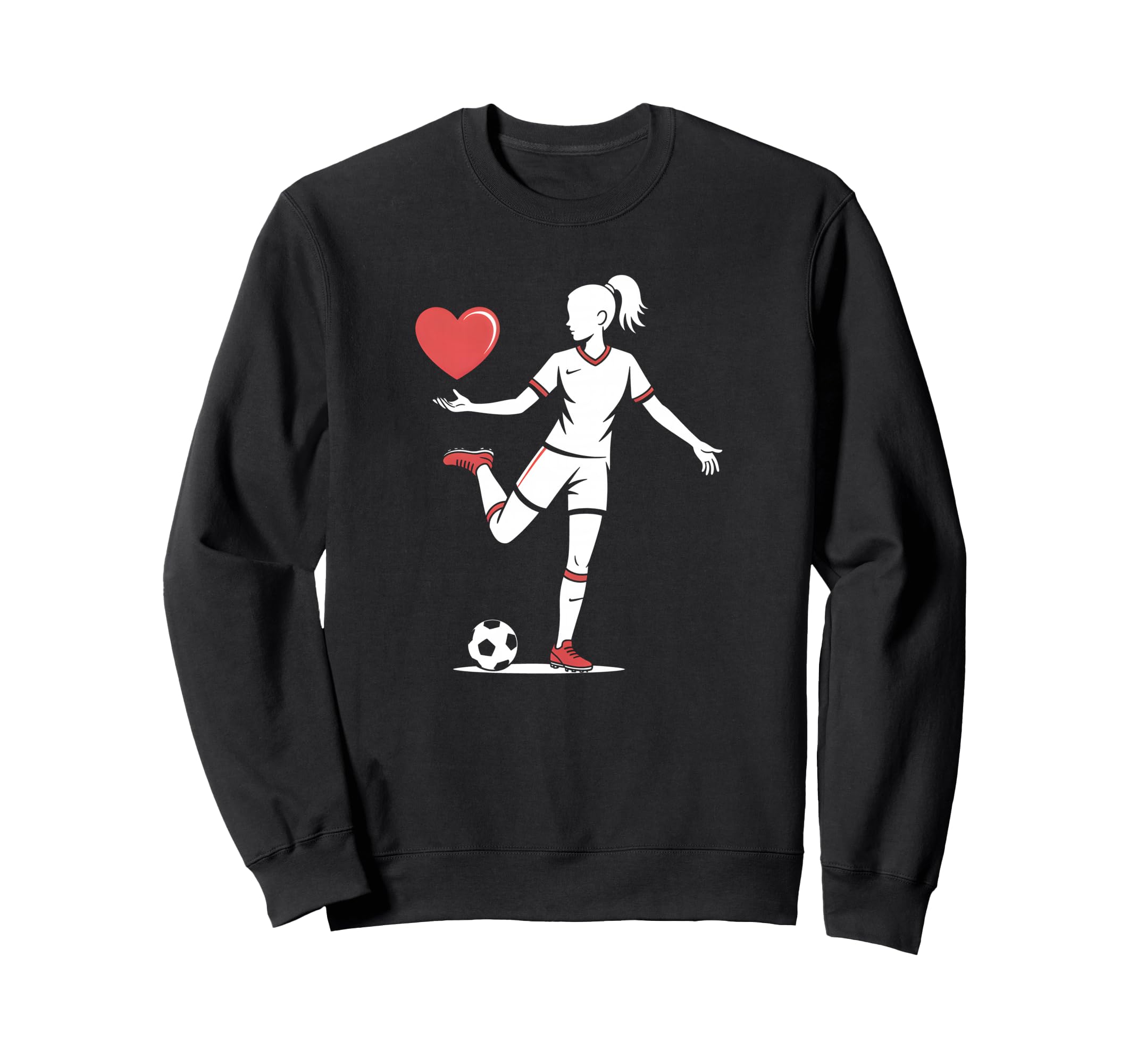 Soccer Valentines Day Heart Love Sweatshirt - Custom Art Print Men Women - T-Shirt, Sweatshirt, Hoodie