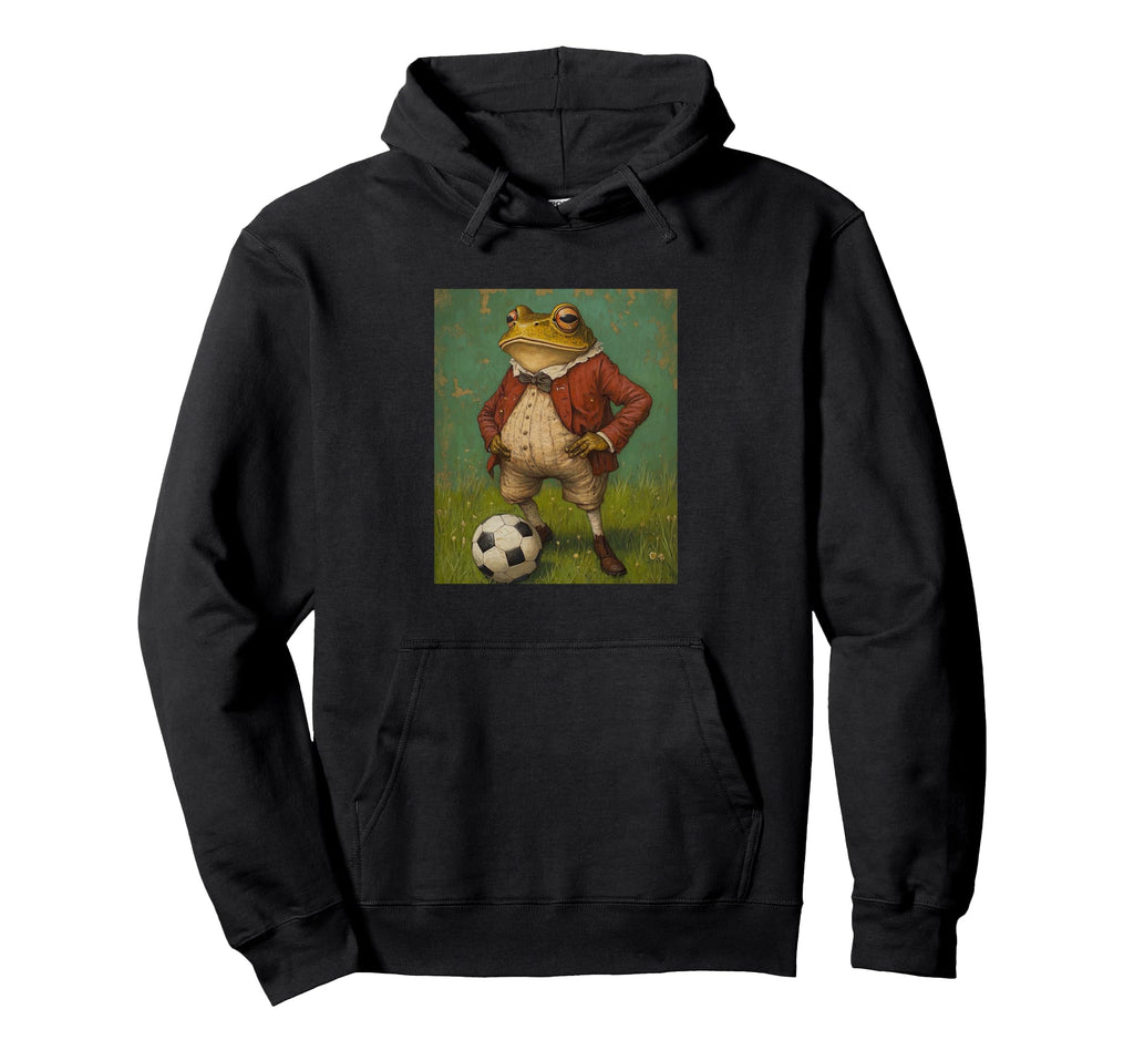 Funny Frog Playing Soccer Weird Frog Hoodie - Custom Art Print Unisex - T-Shirt, Sweatshirt, Hoodie