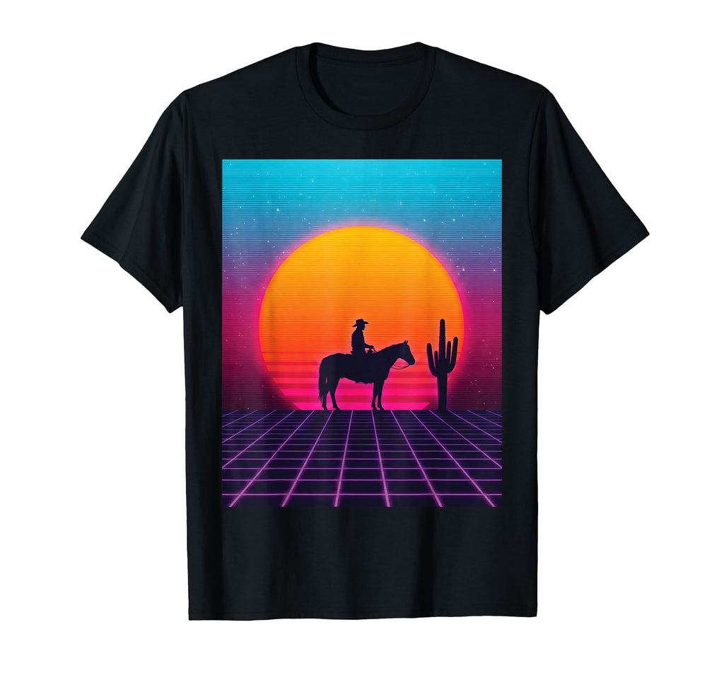 Synthwave Cowboy Retrowave 80S T-Shirt - Streetwear Style Men Women - T-Shirt, Sweatshirt, Hoodie
