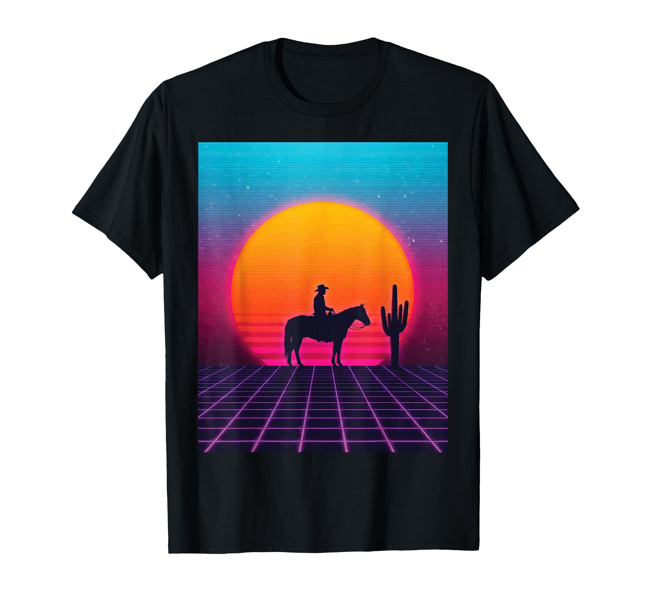 Synthwave Cowboy Retrowave 80S T-Shirt - Streetwear Style Men Women - T-Shirt, Sweatshirt, Hoodie