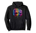 Dripping Paint Boombox Old School 80S Hoodie - Aesthetic Graphic Men Women - T-Shirt, Sweatshirt, Hoodie