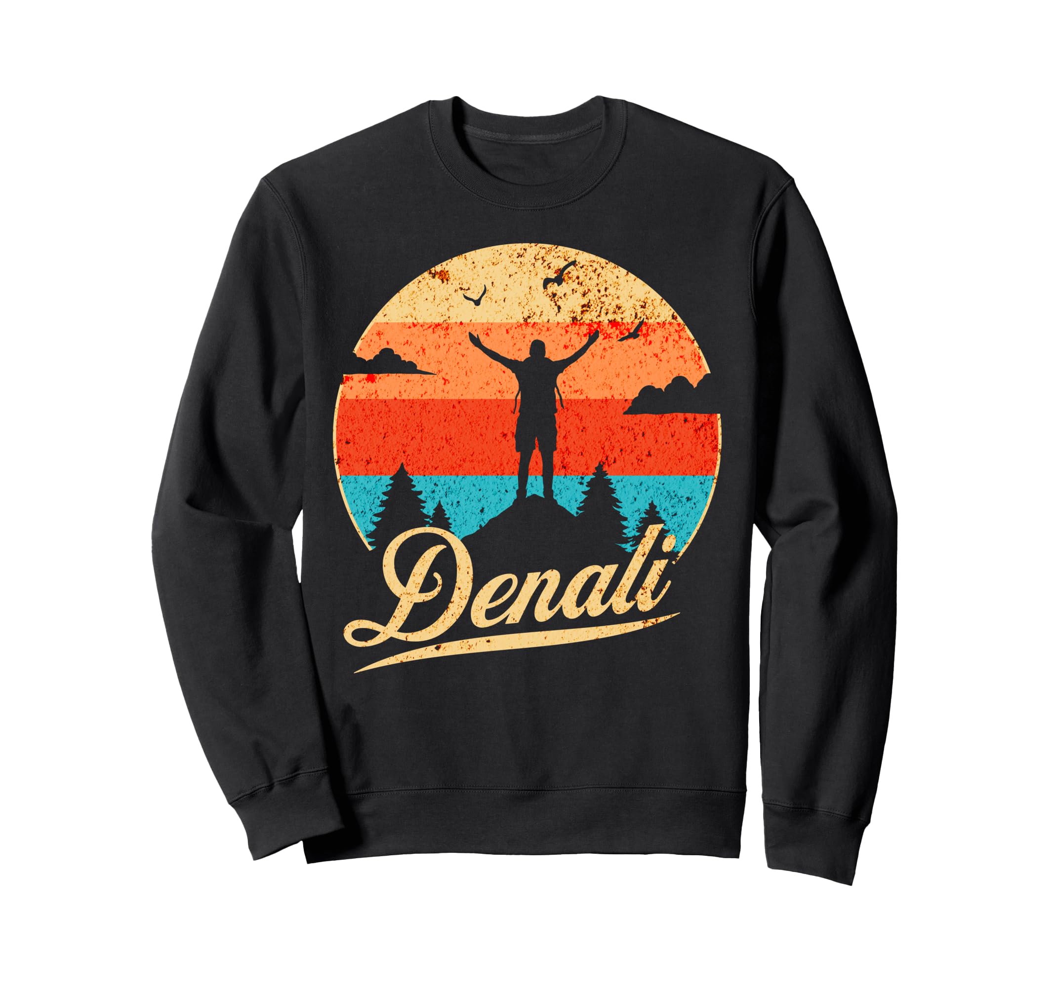 Sunset Denali National Park Sweatshirt - Minimalist Print for Adults - T-Shirt, Sweatshirt, Hoodie
