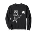 Funny Raccoon Soccer Balls Player Sweatshirt - Casual Everyday Wear Unisex - T-Shirt, Sweatshirt, Hoodie