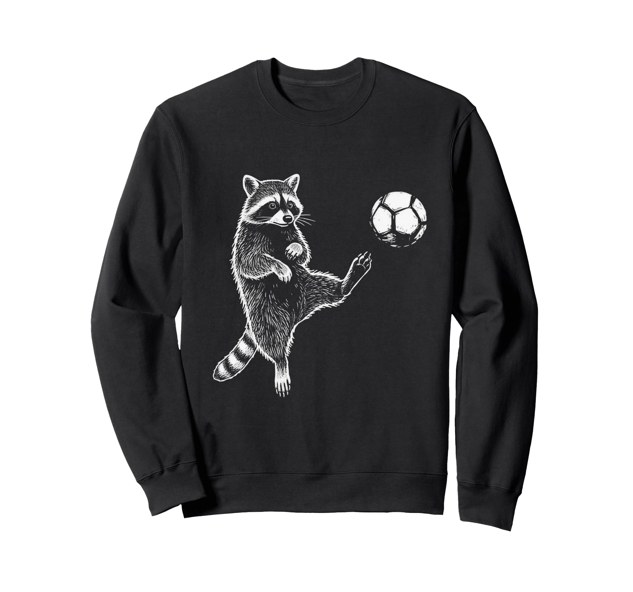 Funny Raccoon Soccer Balls Player Sweatshirt - Casual Everyday Wear Unisex - T-Shirt, Sweatshirt, Hoodie
