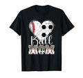 Ball Mom Heart Soccer Baseball Mom T-Shirt - Aesthetic Graphic Unisex - T-Shirt, Sweatshirt, Hoodie