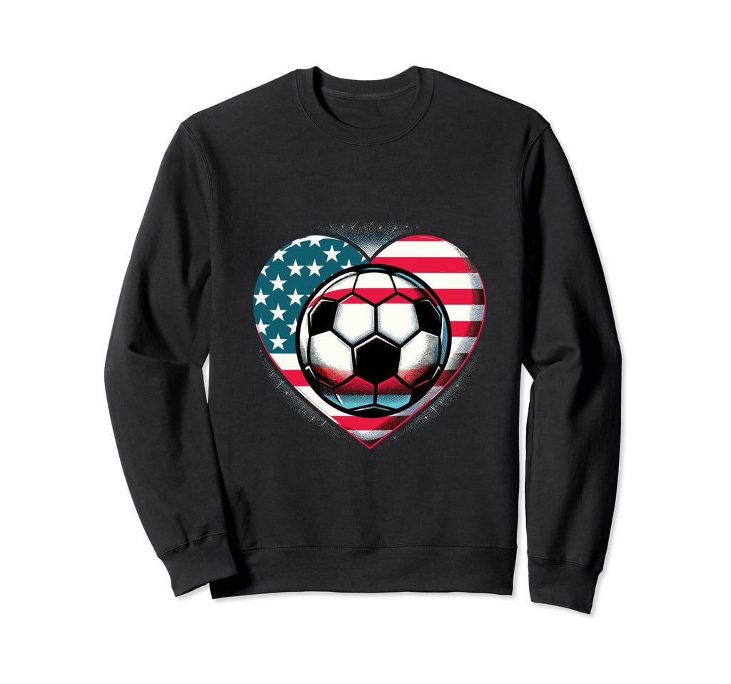 Soccer American Us Flag 4Th July Sweatshirt - Aesthetic Graphic Men Women - T-Shirt, Sweatshirt, Hoodie