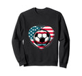Soccer American Us Flag 4Th July Sweatshirt - Aesthetic Graphic Men Women - T-Shirt, Sweatshirt, Hoodie