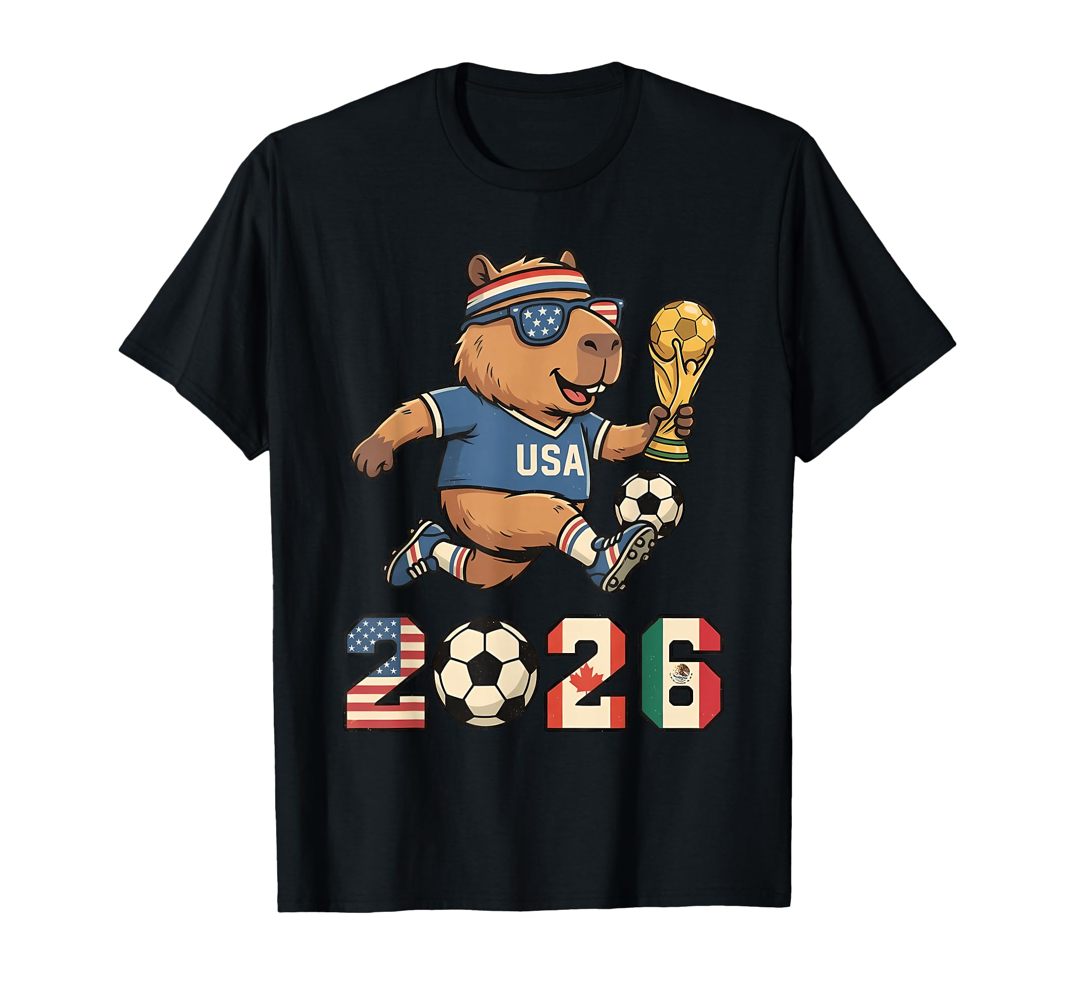 Funny 2026 Soccer Capybara T-Shirt - Unique Graphic for Adults - T-Shirt, Sweatshirt, Hoodie