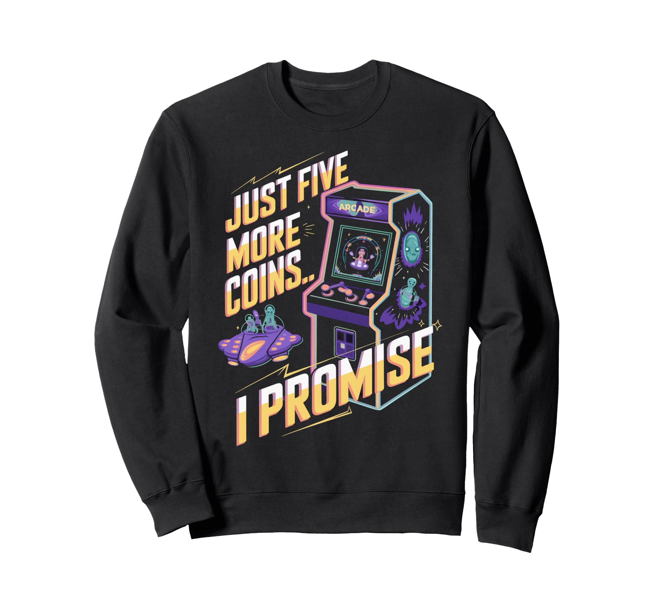 Just Five More Coins Arcade Gamer Sweatshirt - Streetwear Style for Adults - T-Shirt, Sweatshirt, Hoodie