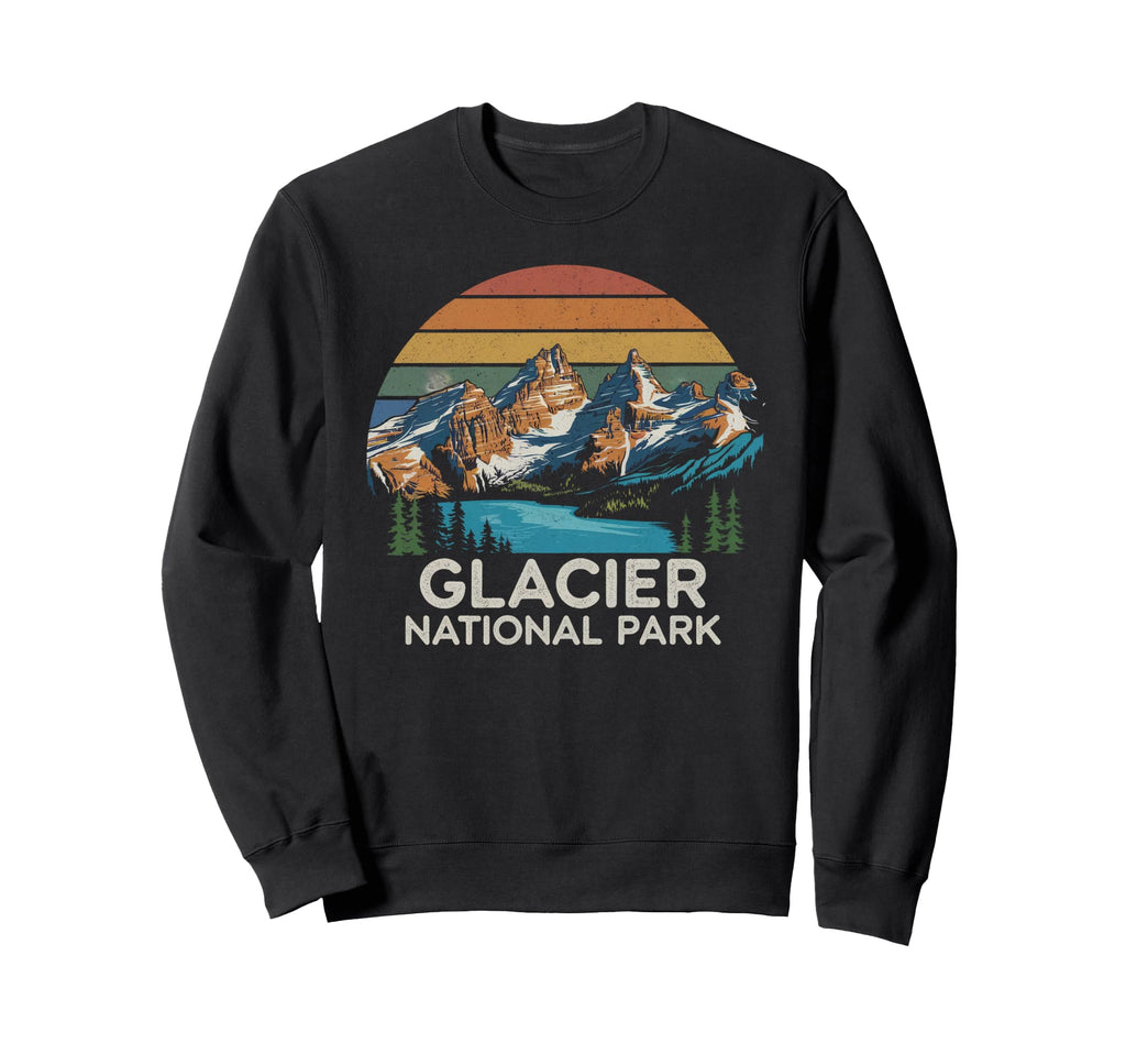 Glacier Park Scenic Montana Sweatshirt - Minimalist Print for Adults - T-Shirt, Sweatshirt, Hoodie