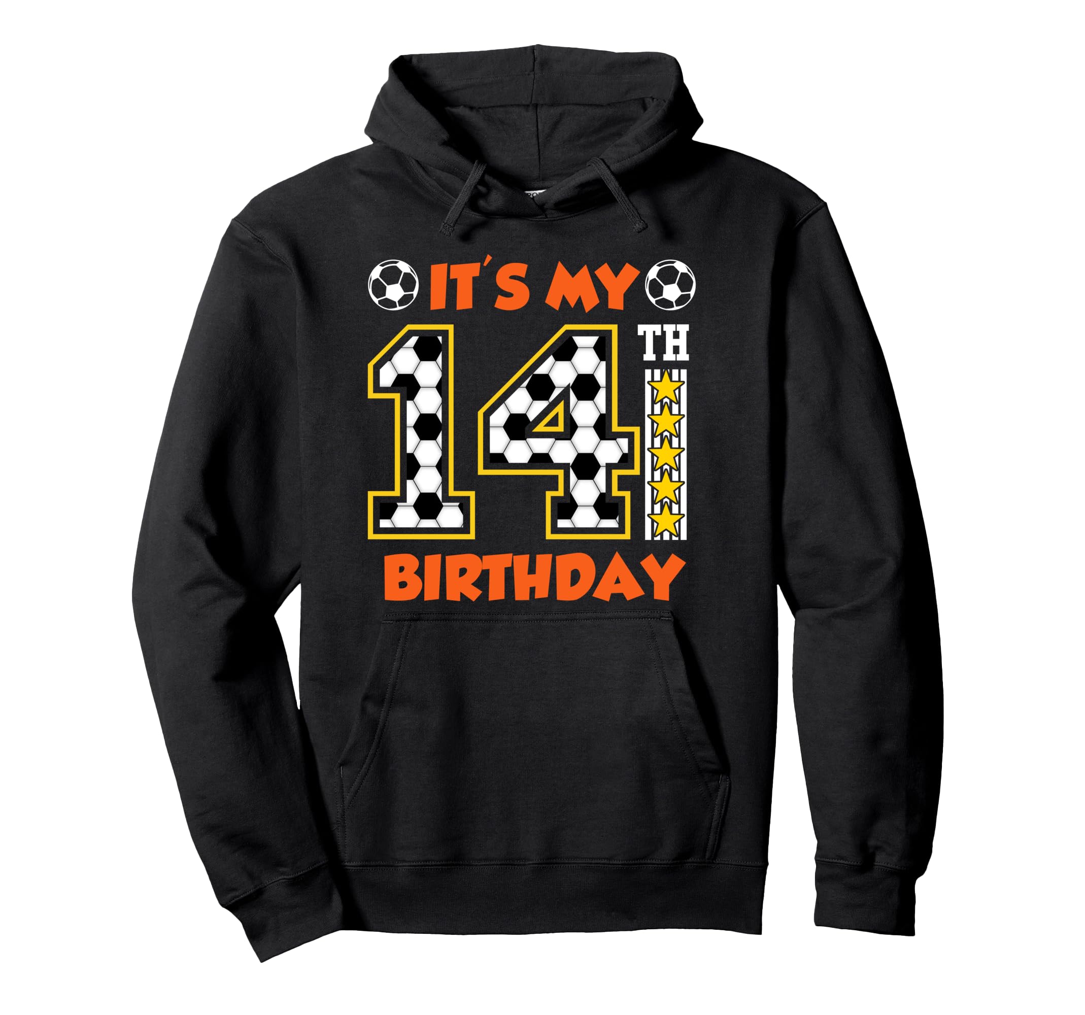 Soccer Player 14Th Birthday Football Hoodie - Aesthetic Graphic Unisex - T-Shirt, Sweatshirt, Hoodie
