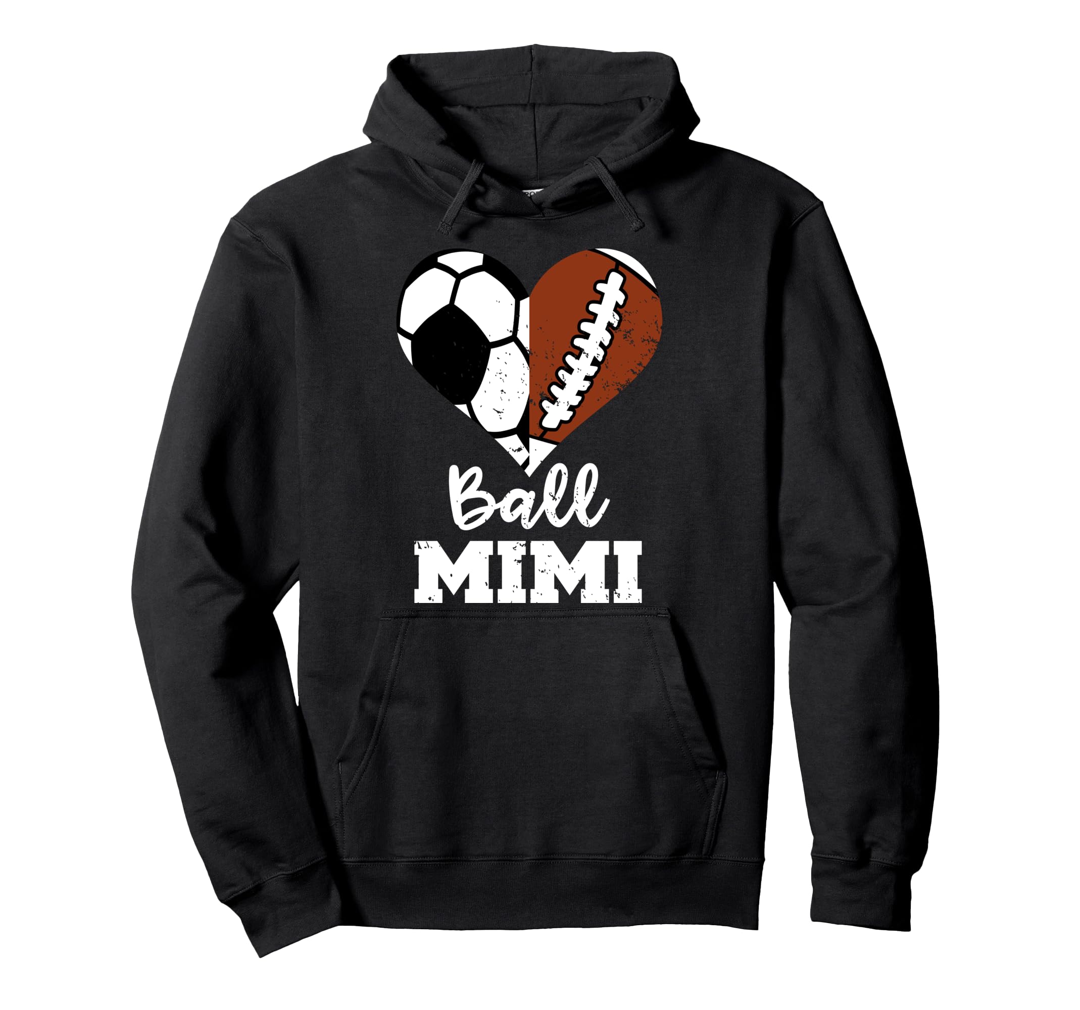 Ball Mimi Funny Soccer Football Heart Hoodie - Trendy Graphic for Adults - T-Shirt, Sweatshirt, Hoodie