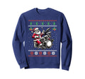 Drummer Santa Playing Drums Ugly Sweatshirt - Graphic Print Unisex - T-Shirt, Sweatshirt, Hoodie