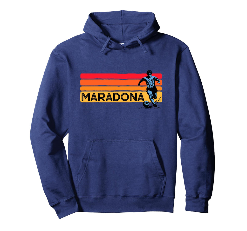 Diego Maradona Eighties Throwback Soccer Hoodie - Unique Graphic Unisex - T-Shirt, Sweatshirt, Hoodie