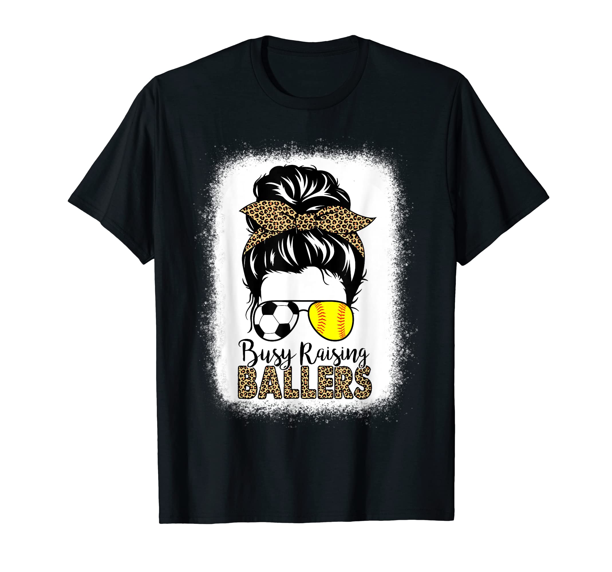 Softball And Soccer Mom Messy Bun Busy T-Shirt - Novelty Apparel Men Women - T-Shirt, Sweatshirt, Hoodie