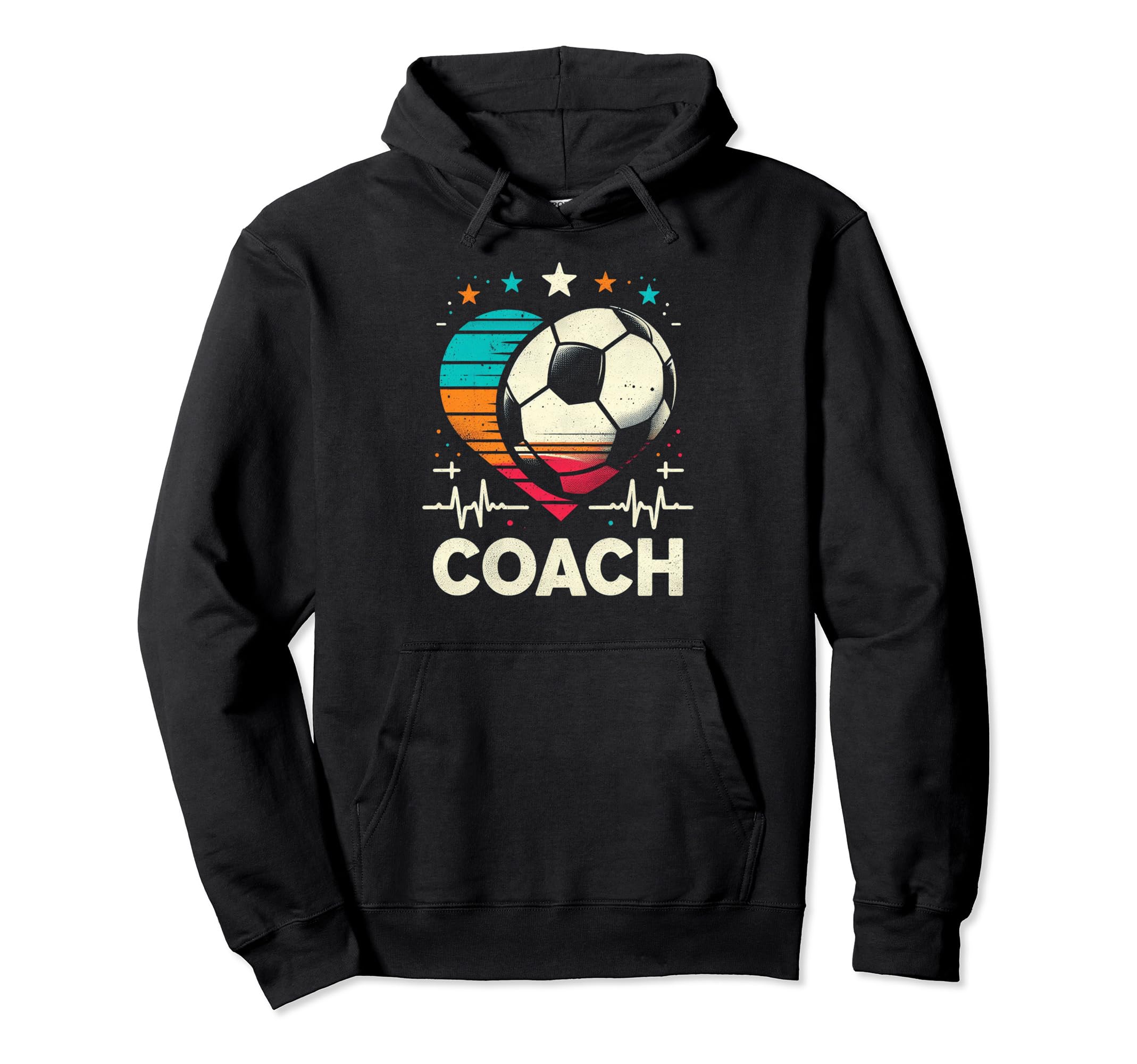 Soccer Coach Training Heart Beat Hoodie - Custom Art Print for Adults - T-Shirt, Sweatshirt, Hoodie