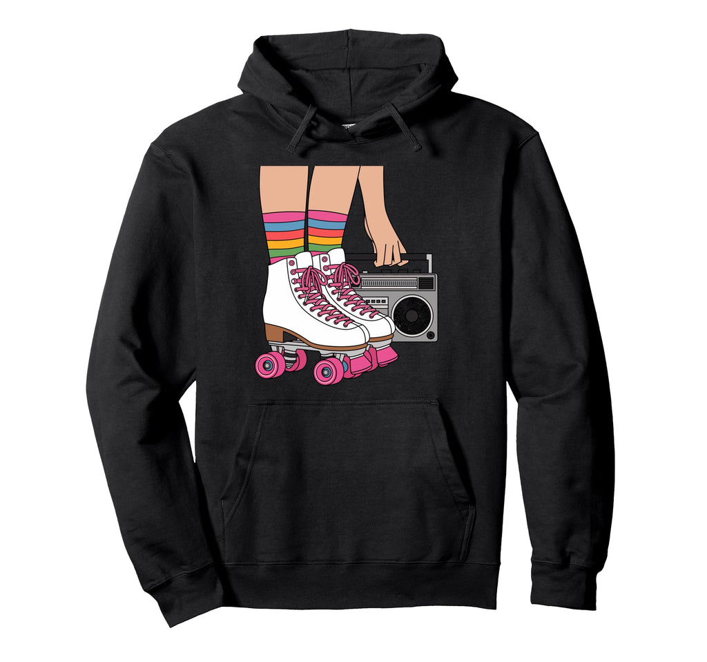 Funny Boombox And Roller Skate 80S 90S Hoodie - Minimalist Print Men Women - T-Shirt, Sweatshirt, Hoodie