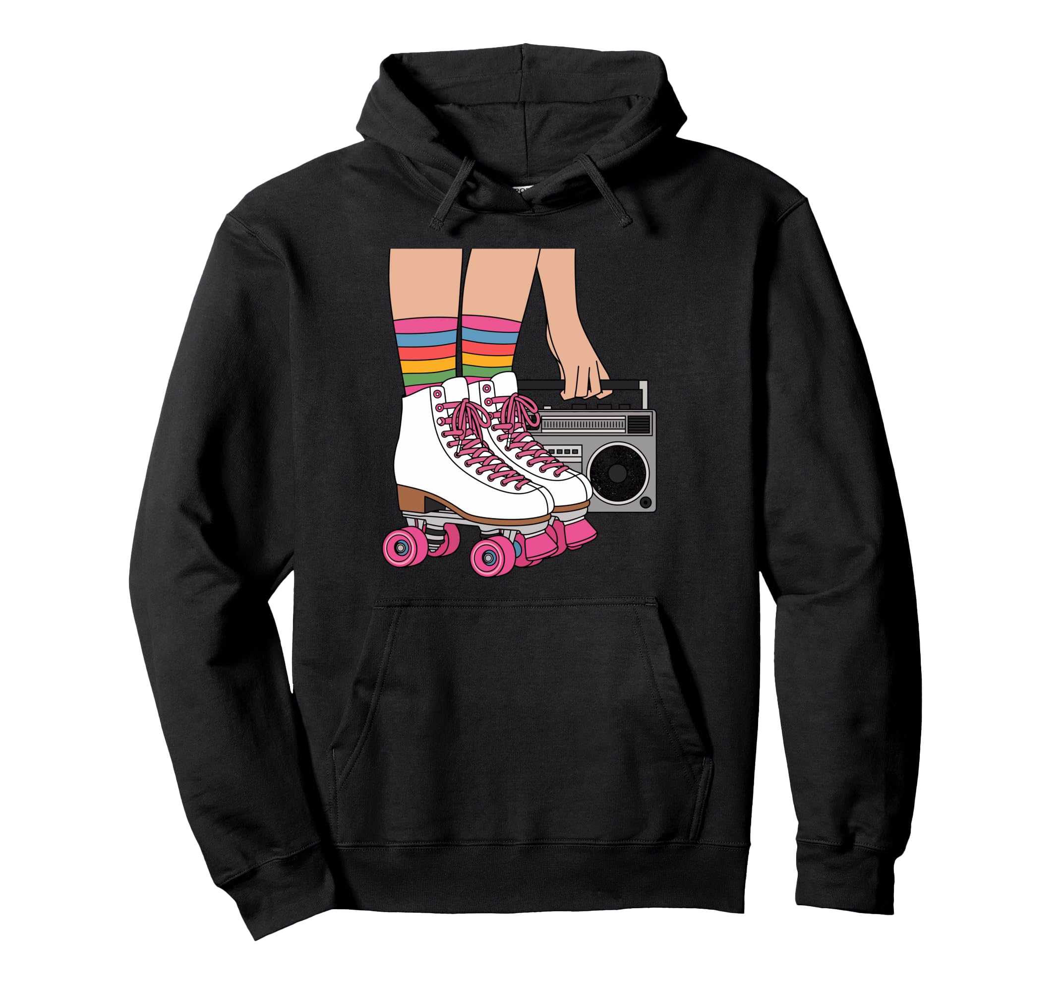 Funny Boombox And Roller Skate 80S 90S Hoodie - Minimalist Print Men Women - T-Shirt, Sweatshirt, Hoodie