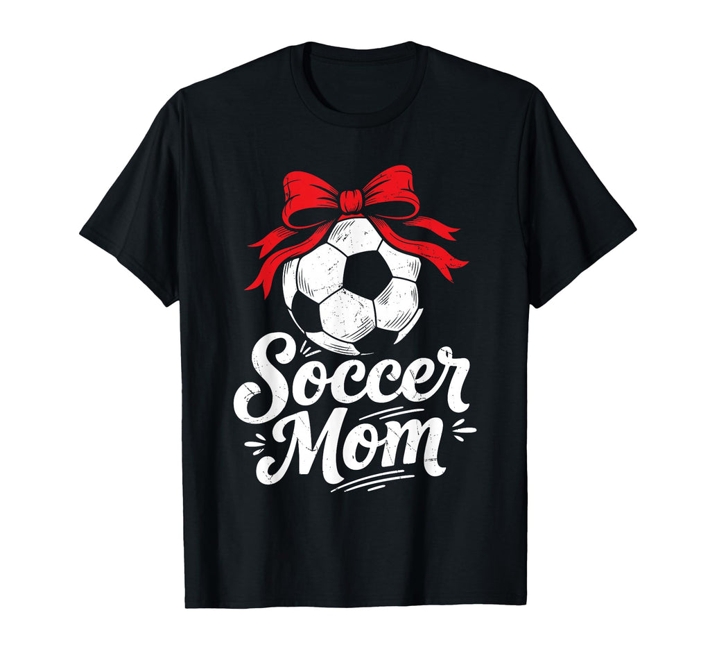 Soccer Mom Bow Funny Game Day Sports T-Shirt - Novelty Apparel for Adults - T-Shirt, Sweatshirt, Hoodie