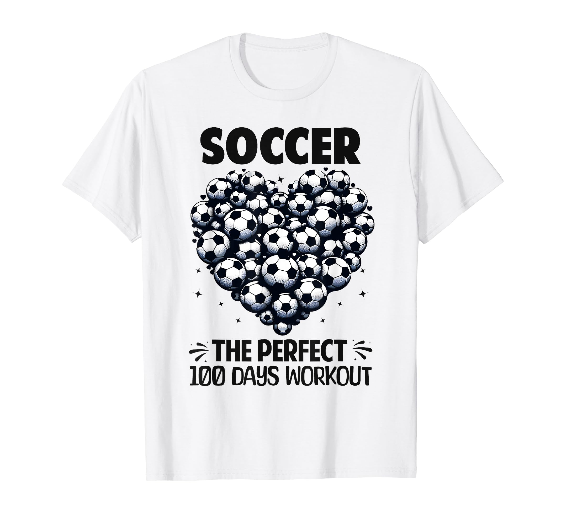 100 Days School Soccer Heart Love 100Th T-Shirt - Unique Graphic Men Women - T-Shirt, Sweatshirt, Hoodie