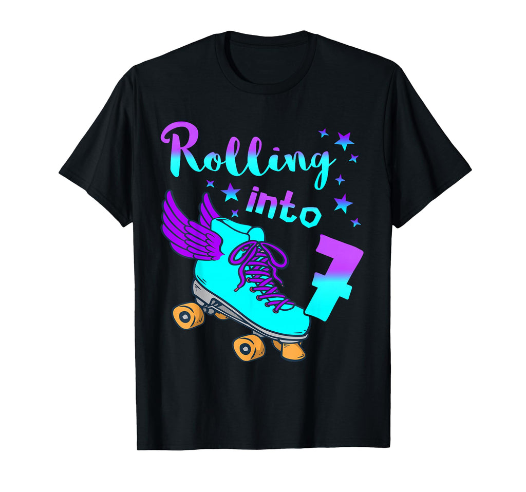 Roller Skating 7Th Birthday Party Roller T-Shirt - Custom Art Print Unisex - T-Shirt, Sweatshirt, Hoodie