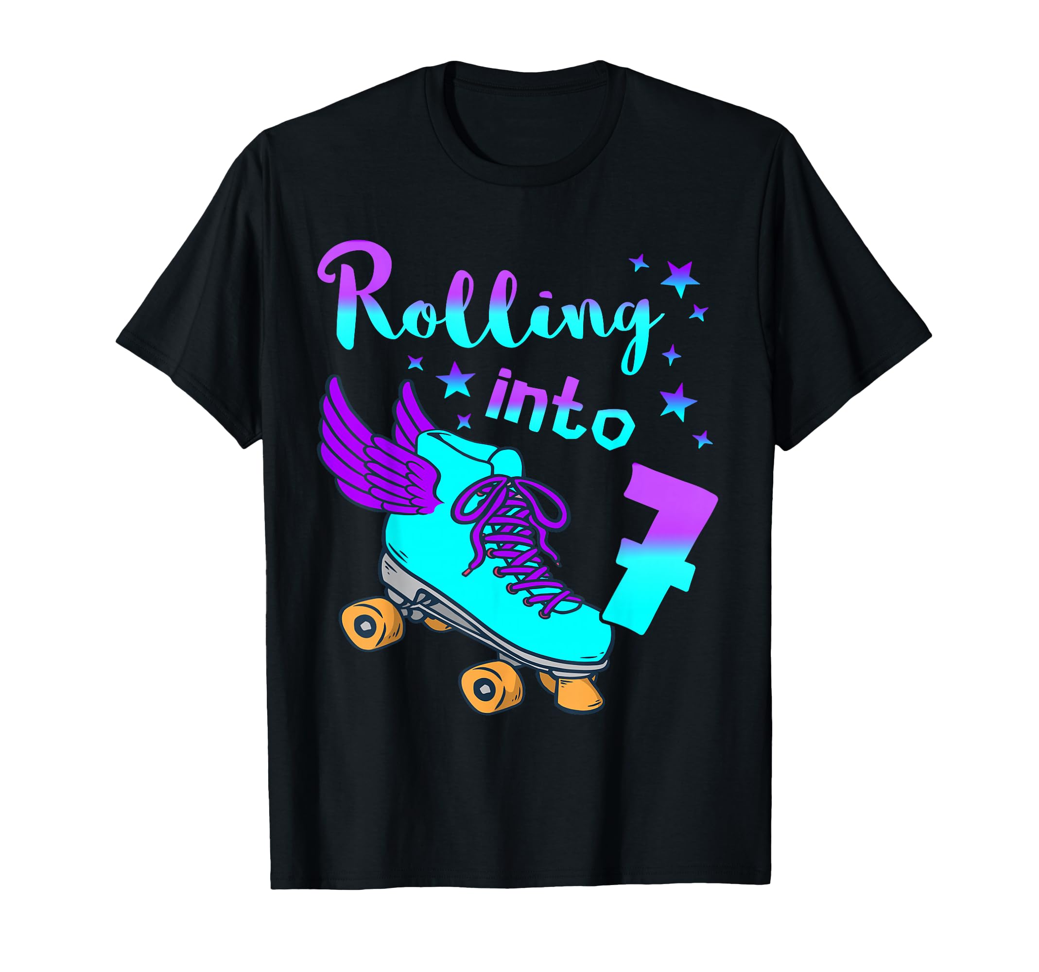 Roller Skating 7Th Birthday Party Roller T-Shirt - Custom Art Print Unisex - T-Shirt, Sweatshirt, Hoodie