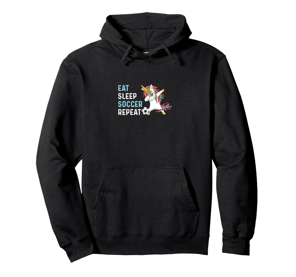 Funny Eat Sleep Soccer Repeat Hoodie - Aesthetic Graphic for Adults - T-Shirt, Sweatshirt, Hoodie