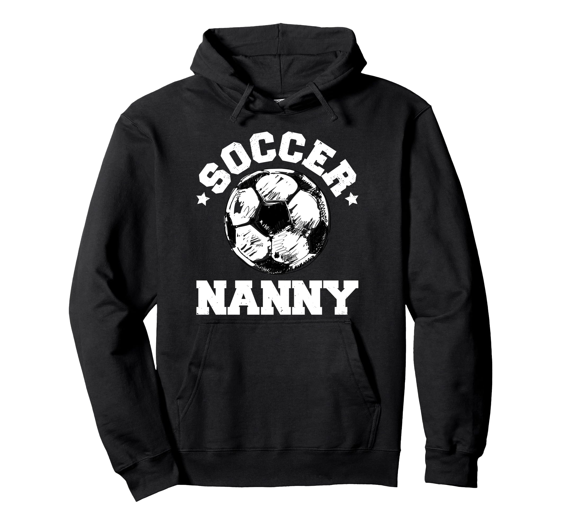 Soccer Nanny Soccer Ball Distressed Hoodie - Unique Graphic Men Women - T-Shirt, Sweatshirt, Hoodie
