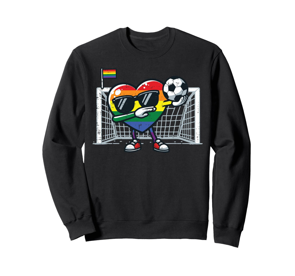 Gay Pride Heart Soccer Lgbtq Ally Sweatshirt - Custom Art Print Unisex - T-Shirt, Sweatshirt, Hoodie