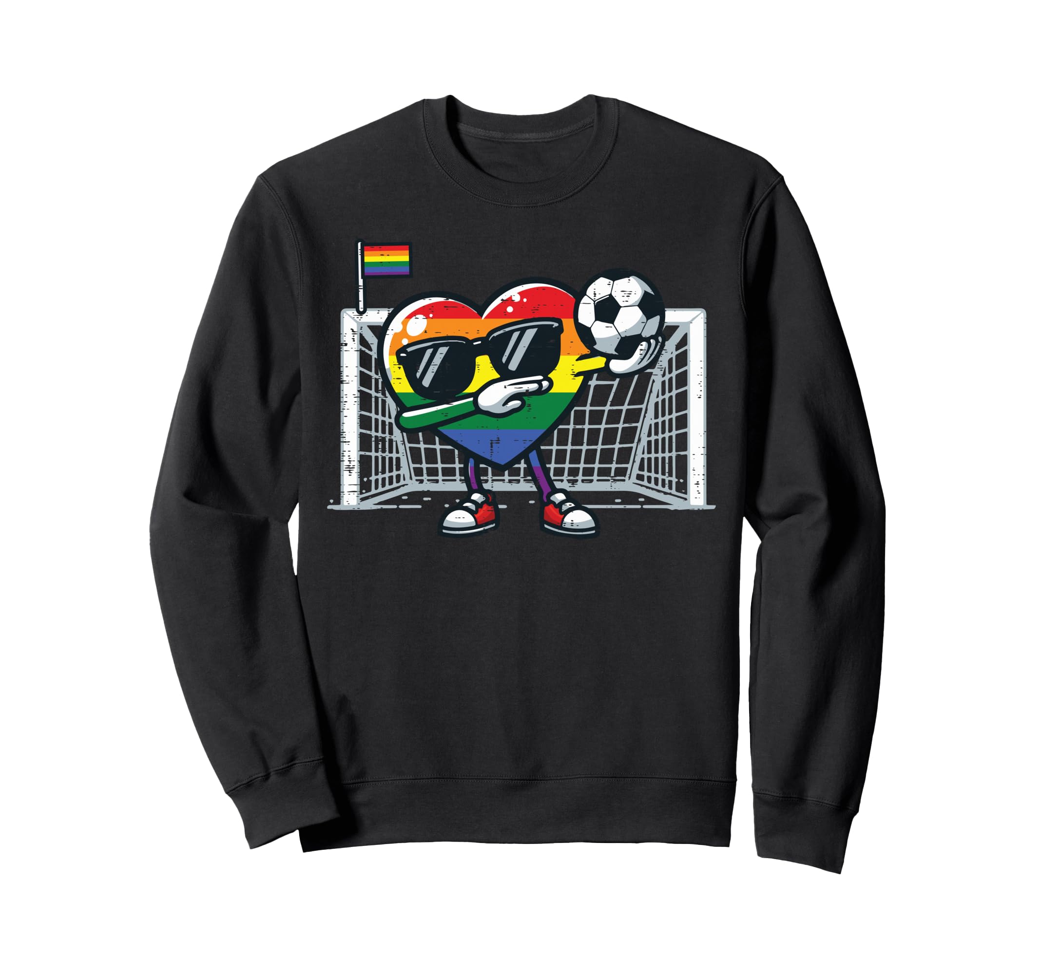 Gay Pride Heart Soccer Lgbtq Ally Sweatshirt - Custom Art Print Unisex - T-Shirt, Sweatshirt, Hoodie