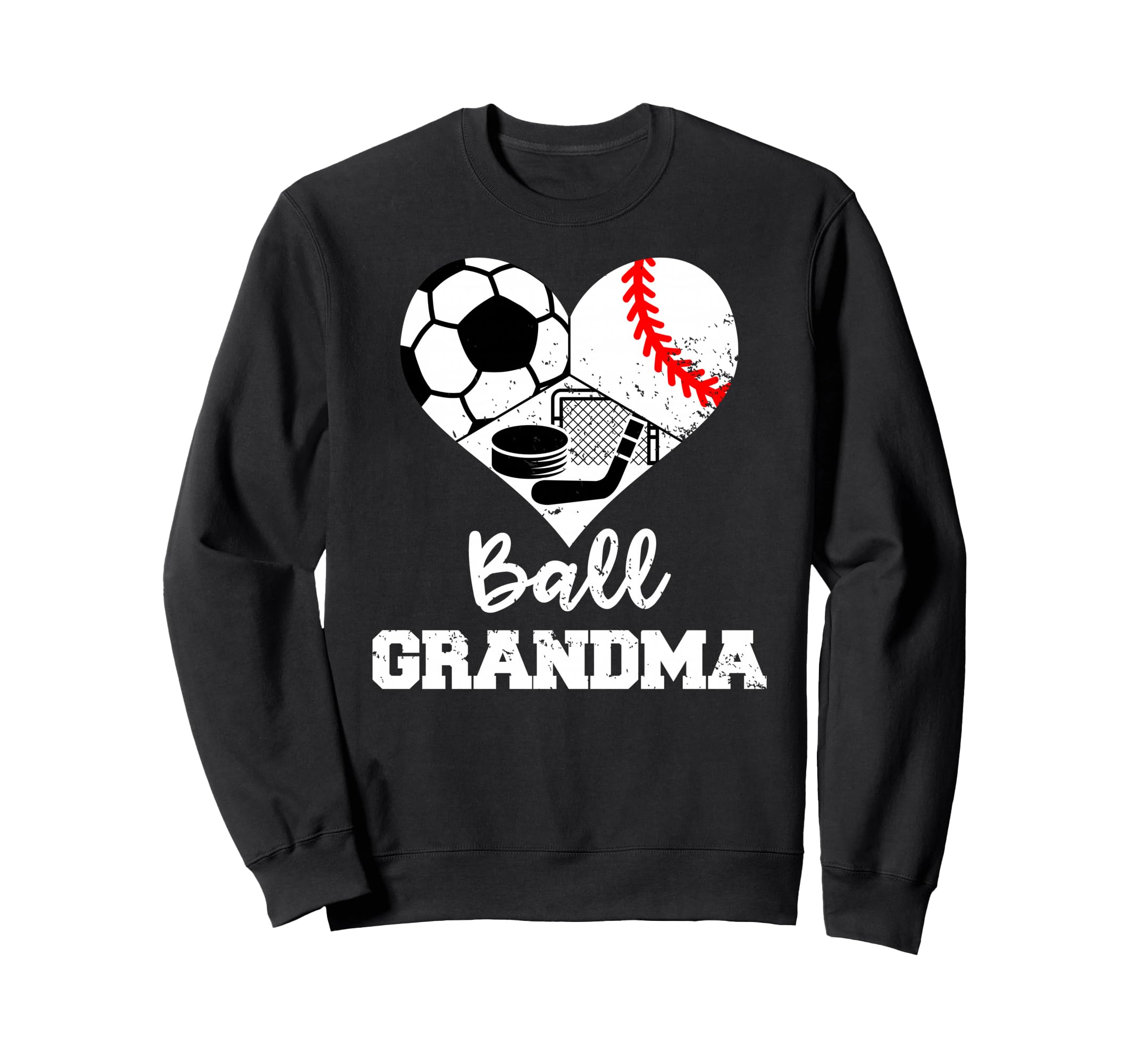Ball Grandma Heart Funny Soccer Sweatshirt - Trendy Graphic Unisex - T-Shirt, Sweatshirt, Hoodie