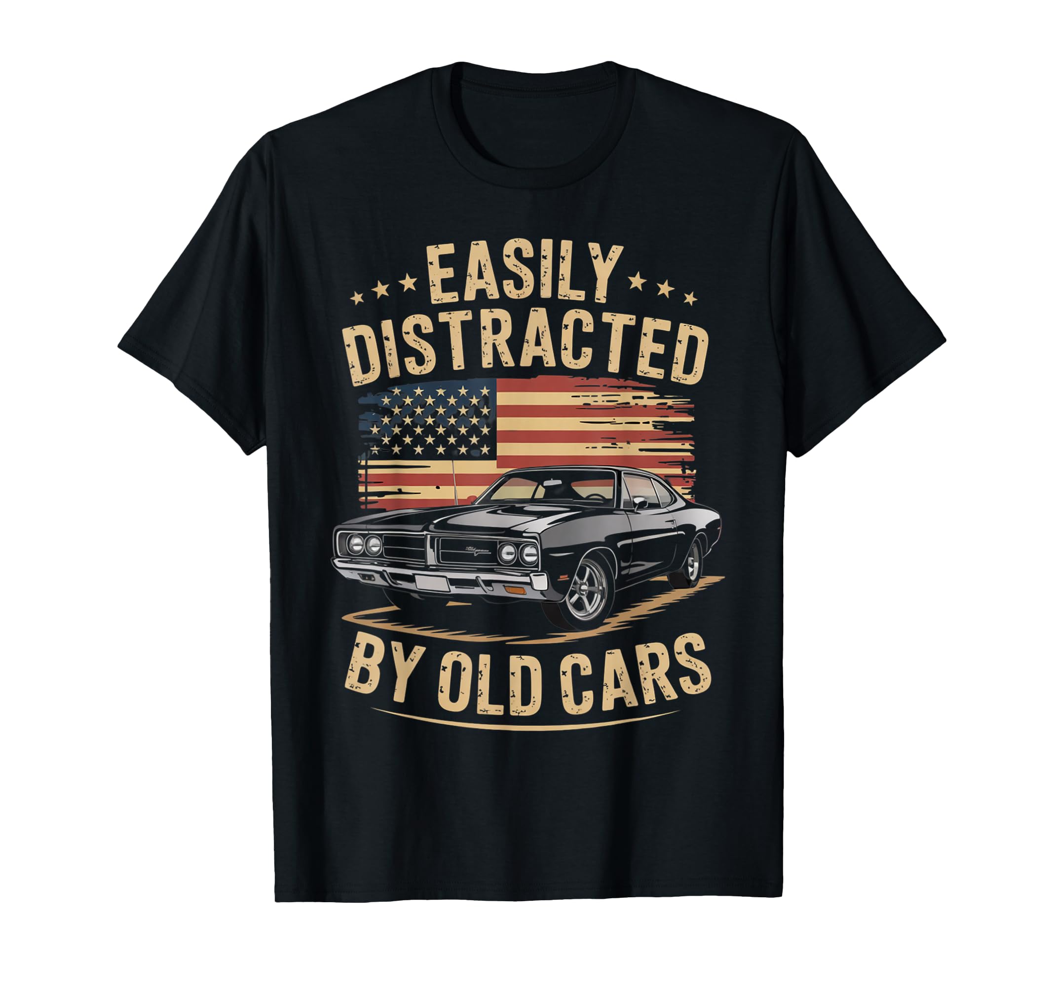 Easily Distracted Old Cars Car Guy T-Shirt - Aesthetic Graphic Men Women - T-Shirt, Sweatshirt, Hoodie
